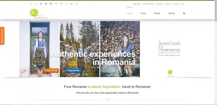 Pure Romania, création de site internet