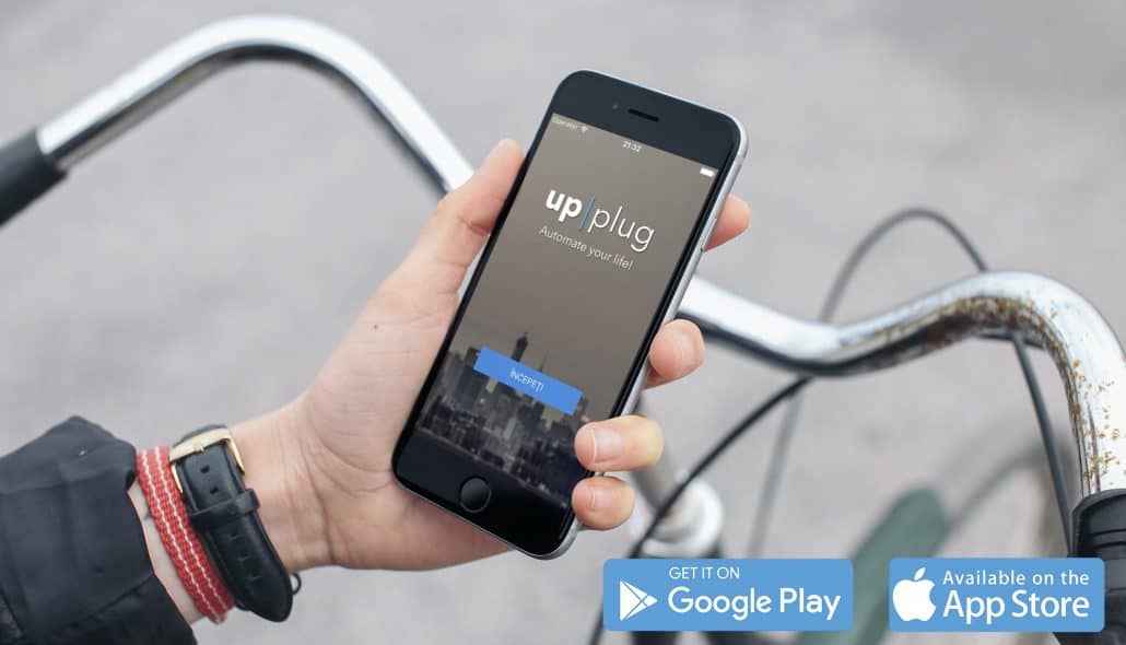 cell phone with upplug logo on screen