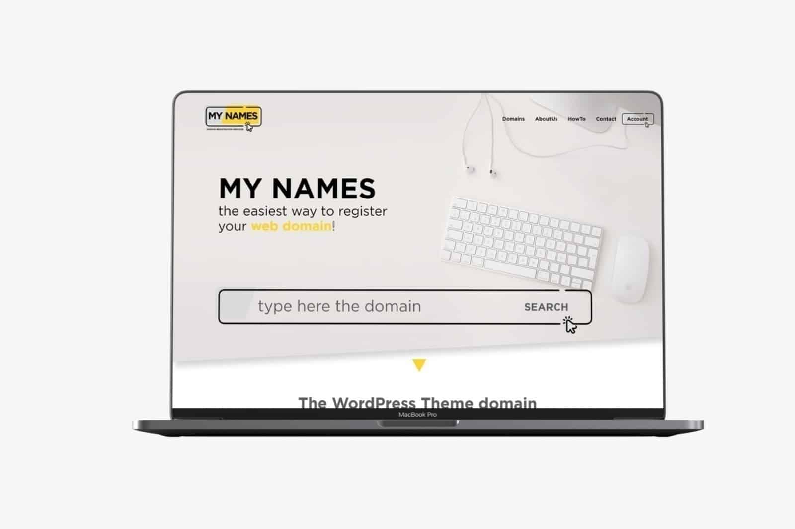 My Names – Expérience utilisateur intuitive pour un site web d'enregistrement de domaines