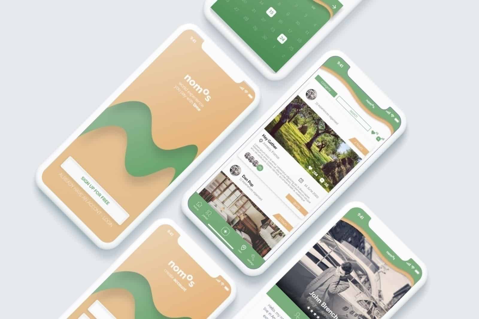 Design UI d'application, design d'application, design d'interface utilisateur, conception, projet