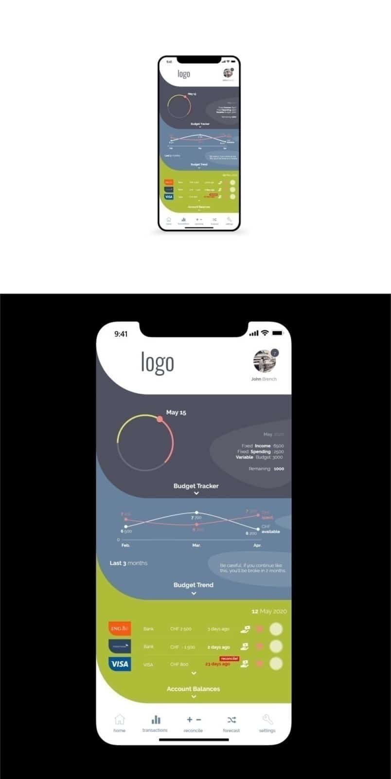 Proposition d'interface d'application, design d'interface utilisateur, design d'application, design