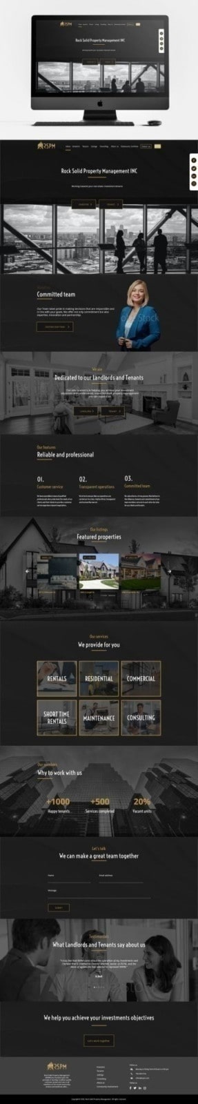 Rock Solid Property Management - Concept de design UI pour une société de gestion immobilière