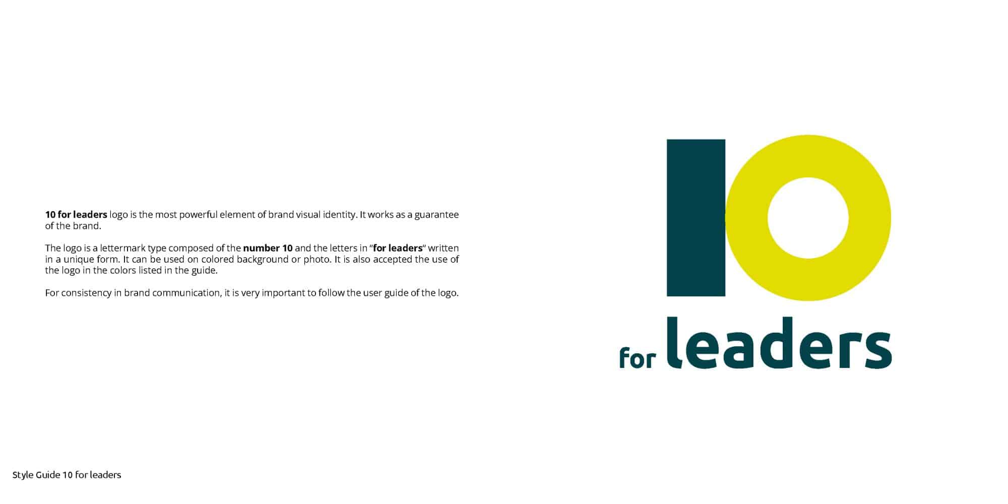 Style Guide 10 for leaders. création de marque d'organisation, marque de learning, marque business, stratégie de marque, identité visuelle