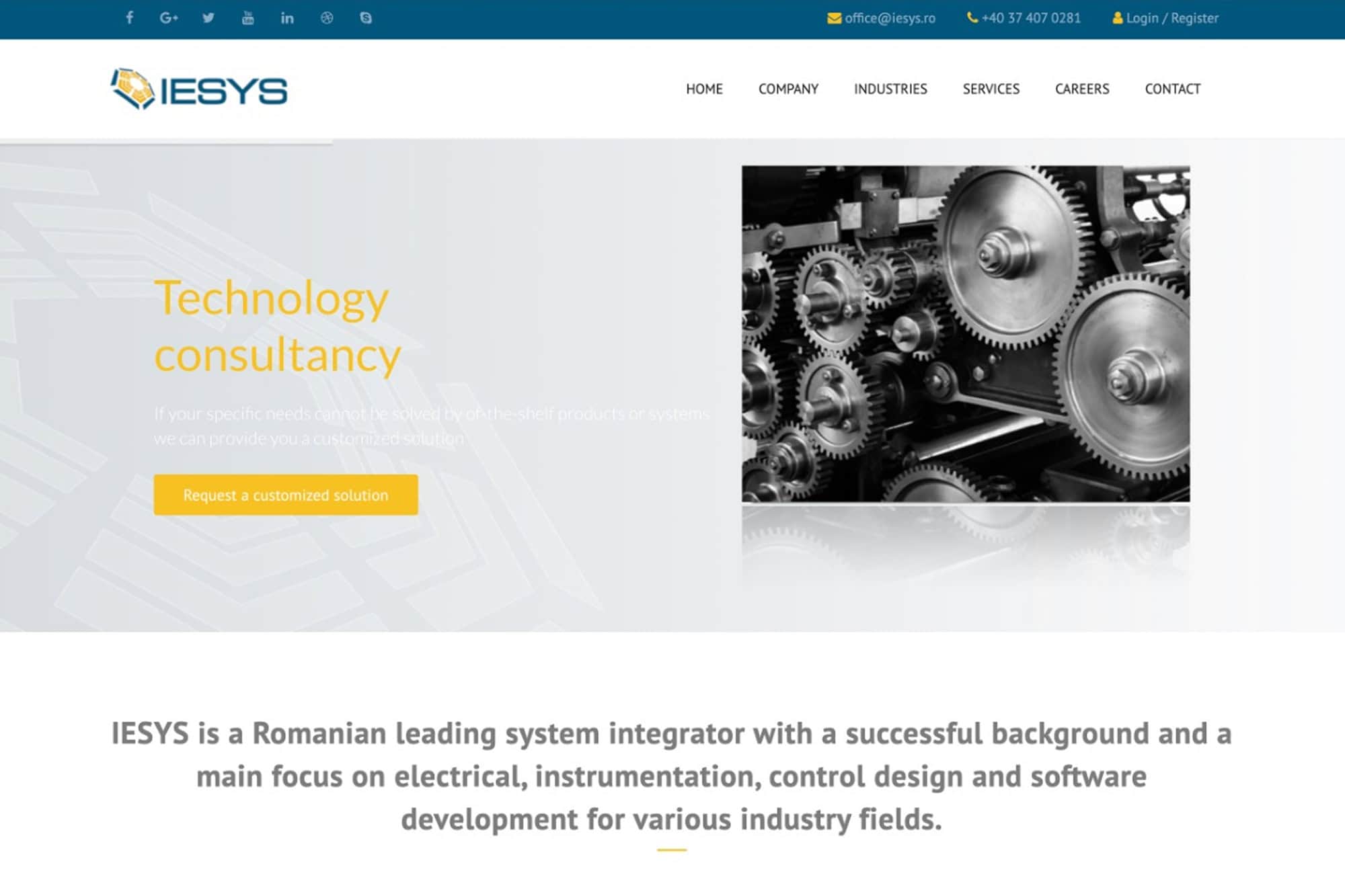 Website IESYS before Website IESYS before